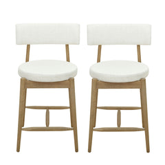 Mid Century Modern Counter Stools, Fabric Upholstered Chairs