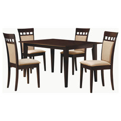 Gianna - 5 Piece Rectangular Dining Set With Table Upholstered Chairs - Cappuccino