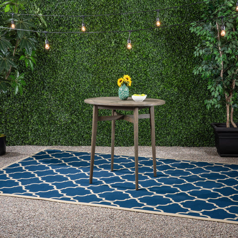 Outdoor Acacia Wood Bar Table With Slat Top