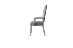 House Marchese - Arm Chair (Set of 2) - Two Tone Gray Fabric & Pearl Gray