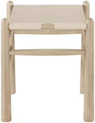 Santos - Faux Leather Upholstered Bench - Natural Frame