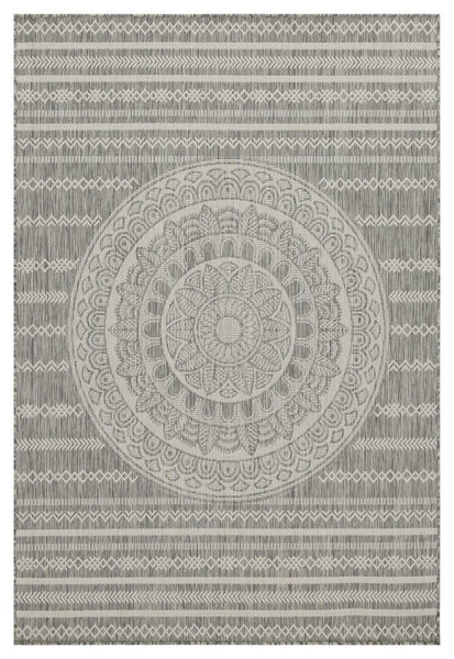 Sunshine - 5'3" X 7'3" Indoor, Outdoor Area Rug - Silver - Polypropylene