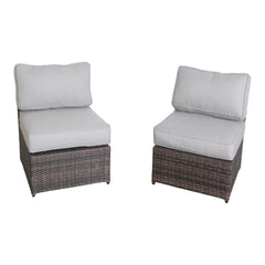 Outdoor Wicker Sectional With Weather Resistant Cushions And Table