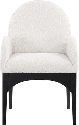 Waldorf - Boucle Dining Arm Chair With Black Legs