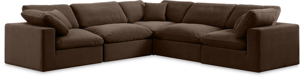 Comfy - 5 Piece Velvet Modular Corner Sectional