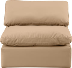 Indulge - Faux Leather Armless Chair - Tan
