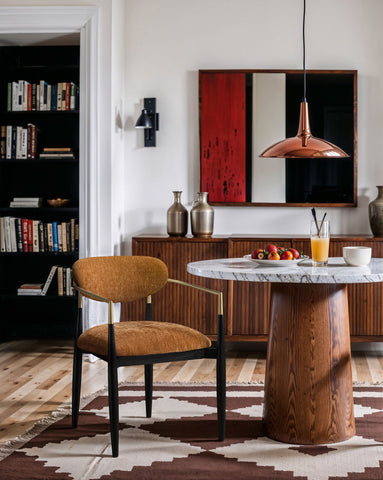 Riccio - Fabric Dining Arm Chair (Set of 2) - Black And Gold Frame