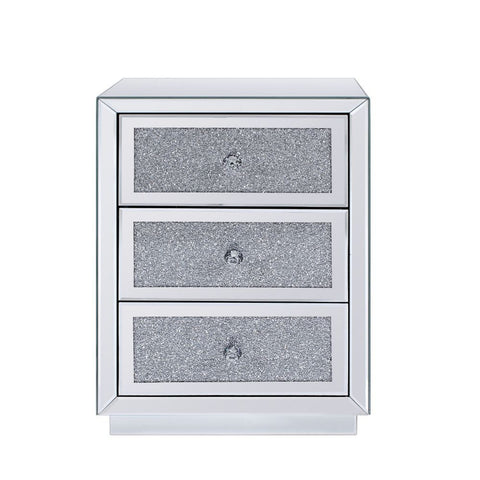 Noralie - 26" Accent Table - Mirrored, Faux Diamonds
