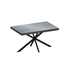 Retro Rectangular Stretch Dining Table With Embossed Center Plate