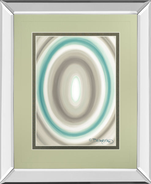 Concentric Ovals #1 By David Bromstad - Mirror Framed Print Wall Art - Blue