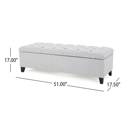 Glouster - Storage Ottoman - Light Gray
