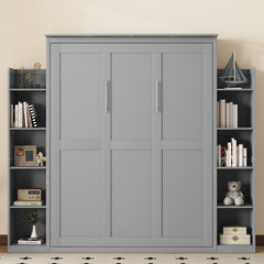 Wall Murphy Bed With Shelves And LED Lights