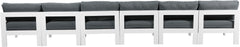 Nizuc - Outdoor Patio 6 Seat Armless Modular Sofa With White Frame
