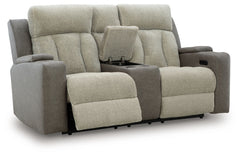 WhipLash - Power Reclining Loveseat With Console / Adj Headrest - Sisal