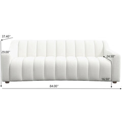 Marcus - Luxury Tight Back Boucle Couch - Cream / Creamy White / Ivory