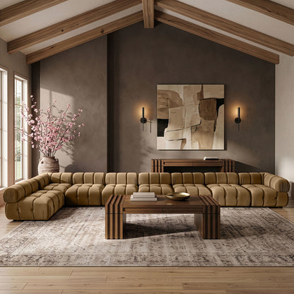 Orin - Velvet Performance Fabric Upholstered 8 Piece L-Shaped Sectional