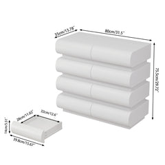 Minimalist Handle Less 8 Drawer Dresser With Wide Storage