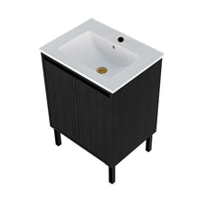 Bathroom Vanity With Ceramic Sink, Floor-Standing Design, Soft-Closing Drawers