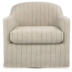 Valwick - Swivel Accent Chair - Cream / Brown