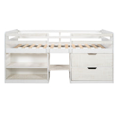 Loft Bed With Two Shelves And Two Drawers