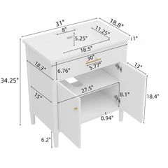 Bathroom Vanity With Sink, Soft Close Doors And Adjustable Shelf