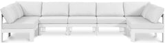 Nizuc - Outdoor Patio 7 Piece Modular Sectional With White Frame