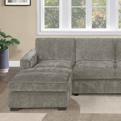 U - Sectional Sofa Upholstered LAF / RAF Chaise With Armless Loveseat And Chairs - Light Brown