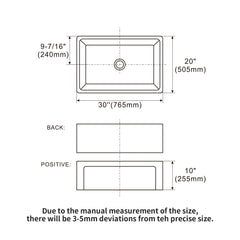 Sink 30" Apron Front Reversible Single Bowl Kitchen Sink With Grid, Strainer - White