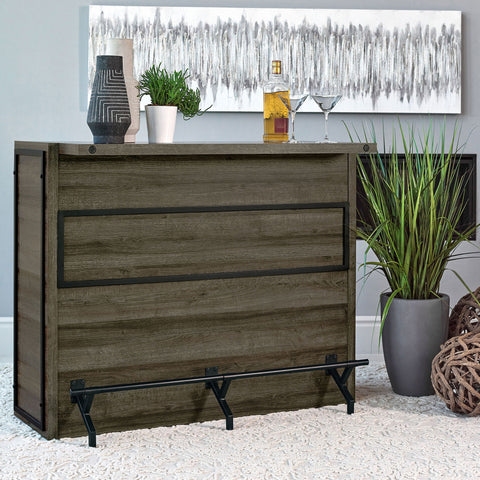 Garrison - 5 Shelf Home Bar Wine Cabinet With Stemware Racks And 12 Bottle Wine Storage - Oak