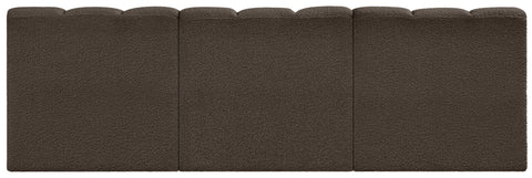 Arc - Boucle Fabric 3 Piece Modular Straight Sofa - Brown