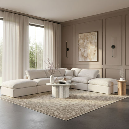 Indulge - Linen 6 Piece Modular Armless Sectional