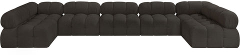 Ames - 7 Piece Boucle Fabric Modular Sectional