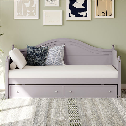 Daybed With 2 Storage Drawers, Sofa Bed With Handrail For Living Room Bedroom