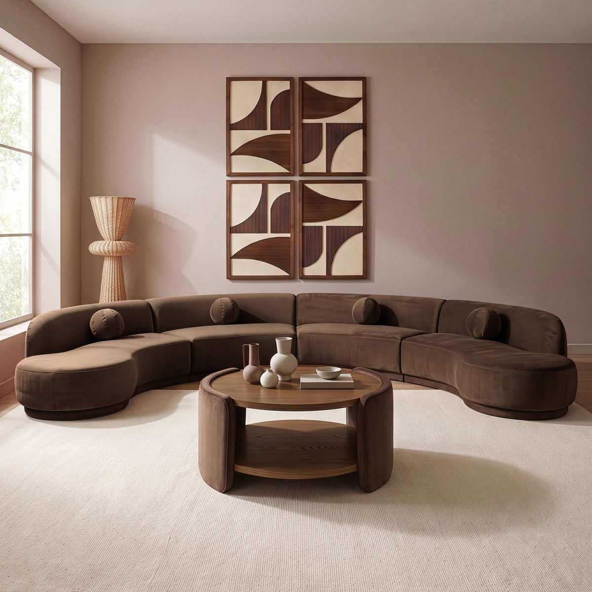 Avra - 189" Velvet Performance Fabric Upholstered Sectional