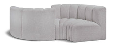 Arc - Boucle Fabric 4 Piece Curved Modular Sofa
