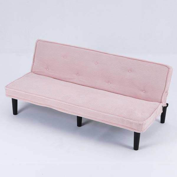 Versatile Corduroy Sofa Bed With Solid Wood Frame