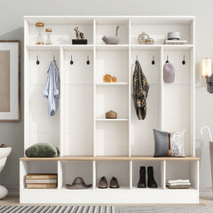 Minimalist Shoe Cabinet With Cube Storage & Shelves