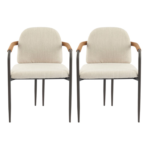 Modern Dining Chair Set With Durable Iron Frame And Comfortable Fabric Upholstery
