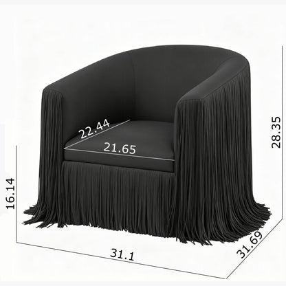 Isle - Swivel Chair With Fringe Accent