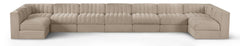 Rummi - Armless Velvet Performance Fabric Upholstered 9 Piece Modular Sectional