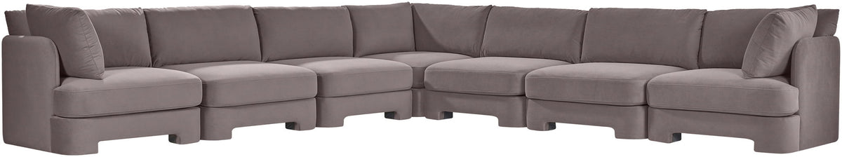 Hammond - Velvet Performance Fabric Upholstered 7 Piece Corner Sectional