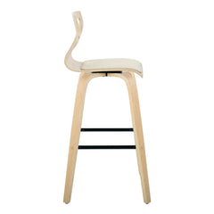 Folia - Contemporary Fixed Height Stool With Swivel With Square Footrest (Set of 2)