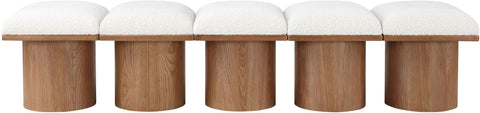 Pavilion - 5 Piece Modular Bench With Walnut Base