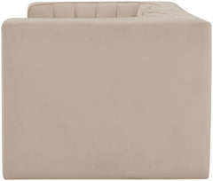 Rummi - Velvet Performance Fabric Upholstered 2 Piece Modular Loveseat