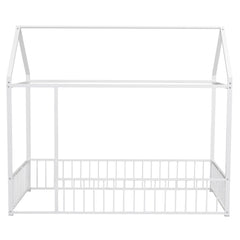 Metal Bed House Bed Frame With Fence