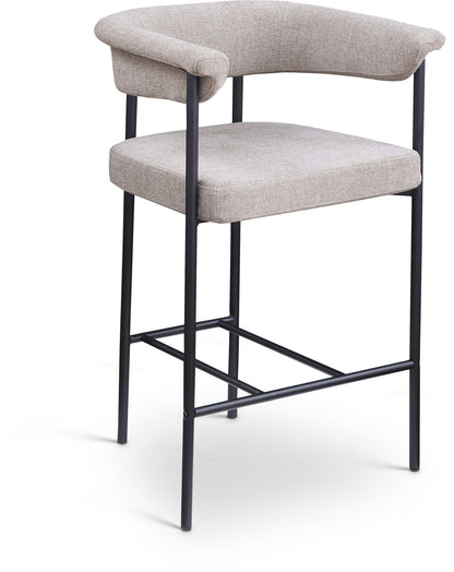 Malin - Linen Counter Stool (Set of 2) - Taupe