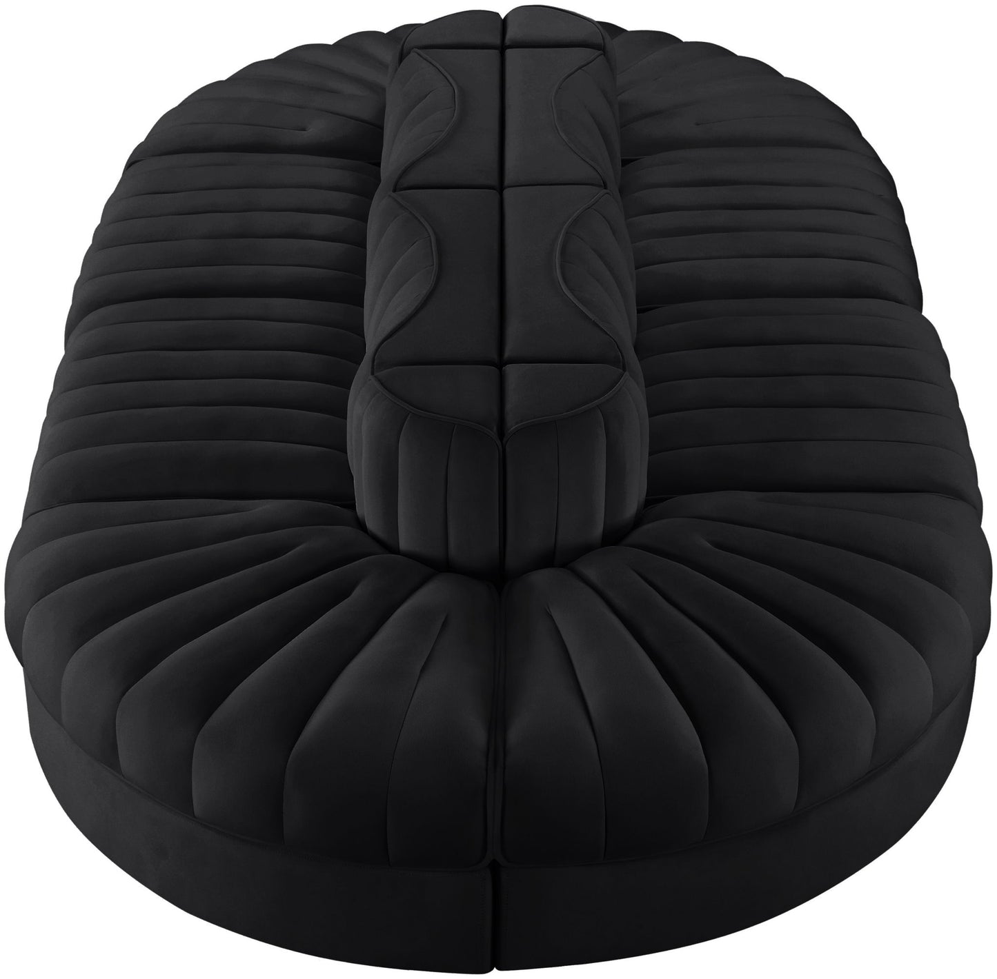 Rummi - Oval Velvet Performance Fabric Upholstered 8 Piece Modular Sectional