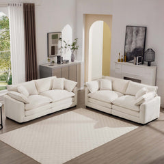 Elegant Corduroy Oversized Sectional Sofa Set With Deep Seats And Flexible Layout