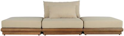 Mirella - 3 Piece Water Resistant Fabric Upholstered Outdoor Patio Modular Sofa