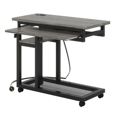 Adjustable Portable C-Shaped Desk With Power Outlet & USB Ports